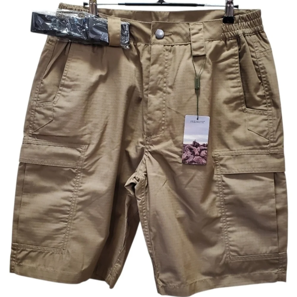 Freekite TacticalMen's Tan Cargo Shorts Breathable NWT Belt